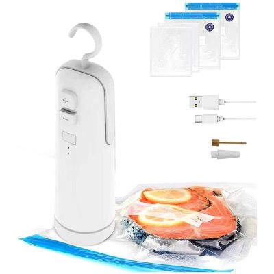 Rechargeable Handheld Vacuum Sealer Machine, Heat Sealer Cutter Inflation Tool, Food Bag Saver Packing Sealing System