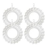 4Piece 3D Aluminum Wind Sculpture Kinetic Spinners Art Ornament Hanging for Garden