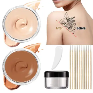 Tattoo Cover Up Makeup Waterproof, Tattoo Concealer, Body Scar Concealer,  Waterproof, Sweatproof, Suit for black Spots, Scars, Vitiligo and Body Tattoo  Concealer.