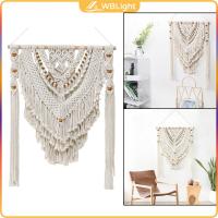 WBLight พรมทอแขวนผนังแบบโบฮีเมียน Macrame ถักทอเก๋ไก๋แขวนผนังศิลปะที่ห้อยตกแต่ง