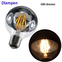 [HOT QQZIWWUJJWG 104] E27 G80 6W Dimmer Led Filament Cob หลอดไฟ110V 220V Dimming Globe Edison Silver Top Mirror Shadowless โคมไฟโคมไฟบ้าน