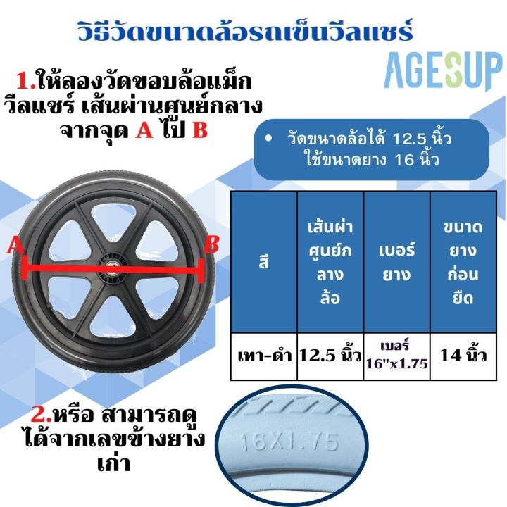 ยางอะไหล่-ยางตัน-pu-อะไหล่-ล้อ-รถเข็น-วีลแชร์-ขนาด16-นิ้ว-ขายเป็นเส้น-ข้าง