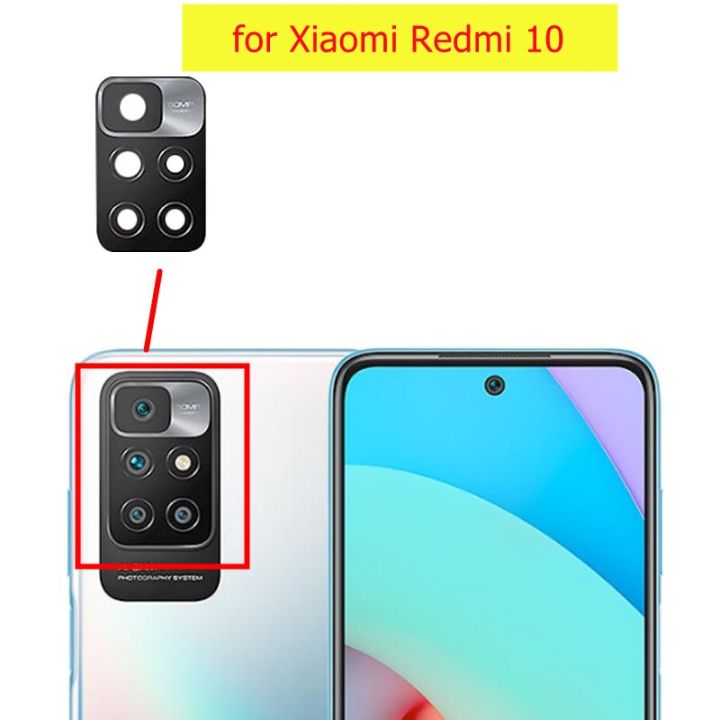 【❉HOT SALE❉】 nang20403736363 2ชิ้นสำหรับ Xiaomi Redmi 10หลังเลนส์กระจกกล้องถ่ายรูปหลักซ่อมกาวเลนส์กล้องด้วยหลังอะไหล่