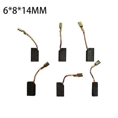 10 Pcs 6*8*14mm Power Tool Carbon Brushes Electric Hammer Angle Grinder Graphite Brush Replacement For Motors Dremel Rotary Tool Rotary Tool Parts Acc