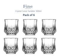 Fine Crystal [แพ็ค 6ใบ] - แก้วน้ำคริสตัล 300มล  Crystal Curve Tumbler 300ml