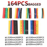 164pcs Heat Shrink Tube Kit Shrinking Assorted Polyolefin Insulation Sleeving Heat Shrink Tubing Wire Cable 8 Sizes 2:1