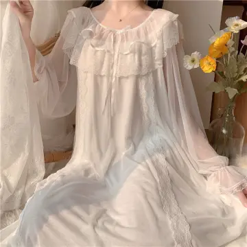 Váy ngủ sexy áo sơ mi trắng dài tay xuyên thấu gợi cảm | Lazada.vn