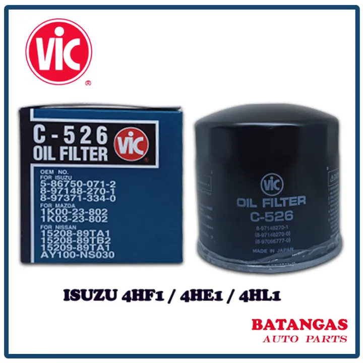 VIC OIL FILTER ISUZU 4HF1 / 4HE1 / 4HL1 C526 Lazada PH