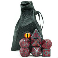 【LZ】 Cusdie-Gigante Resina Dice Set poliédrico D   D Dice Set com bolsa de couro DND e RPG Board Games D4-D20 7PCs 25mm