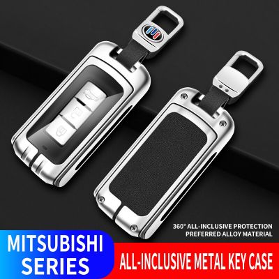 Zinc Alloy Leather Car Key Case Fob Shell Cover For Mitsubishi L200 ASX Outlander Eclipse Cross Pajero Sport Lancer Accessories