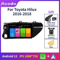 Acodo 2Din Android12 10 CarPlay Auto Radio For Toyota Hilux 2016-2018 GPS Navigation Stereo BlueTooth FM IPS Touch Split Screen WiFi Stereo Headunit Radio Multimedia Video Player