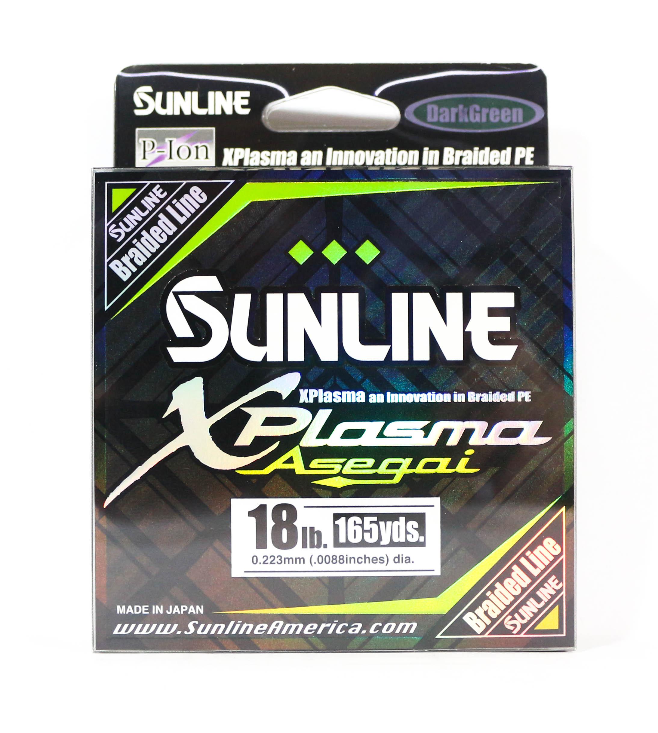 Sunline Asegai Xplasma Braided Linie 165yds P.E 1.7 18lb Dark Green 5134 