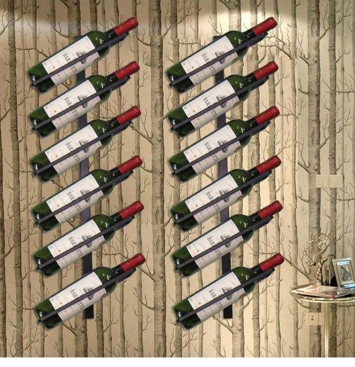 Iron Wall Mounted Wine Holder Europeanstyle Tilted/Straight Wine Rack