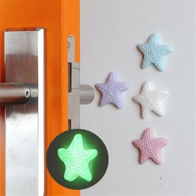 1PC Wall Protectors Self Adhesive Rubber Stop Door Handle Bumper Guard Stoppe Luminous Cabinet Catches for Door Stopper Doorstop Decorative Door Stops