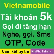 Sim vietnamobile có sẵn tài khoản 5k, 10k, 20k, chuyên nhận otp, nuôi sim thumbnail