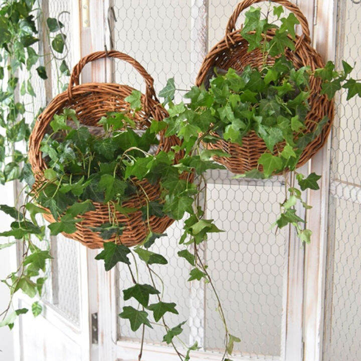Flower Pot Hanging Vase Container Plant Wall Basket for Garden Wicker