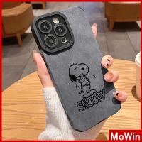 Mowin - เข้ากันได้สำหรับ เคสไอโฟน เคสไอโฟน11 เคส iphone 11หนังสีเทา นักเรียนปะ h หนังนิ่มเคสกล้องกันกระแทก Simple Cute Dog เข้ากันได้กับ iPhone 13 Pro max 12 Pro Max 11 xr xs max 7Plus 8Plus