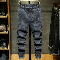 【CW】9XL 10XL Plus Size New Summer High Quality Men Baggy ripped solid Pants Cargo Male Casual Denim Fashion Mens Long Jeans Trousers