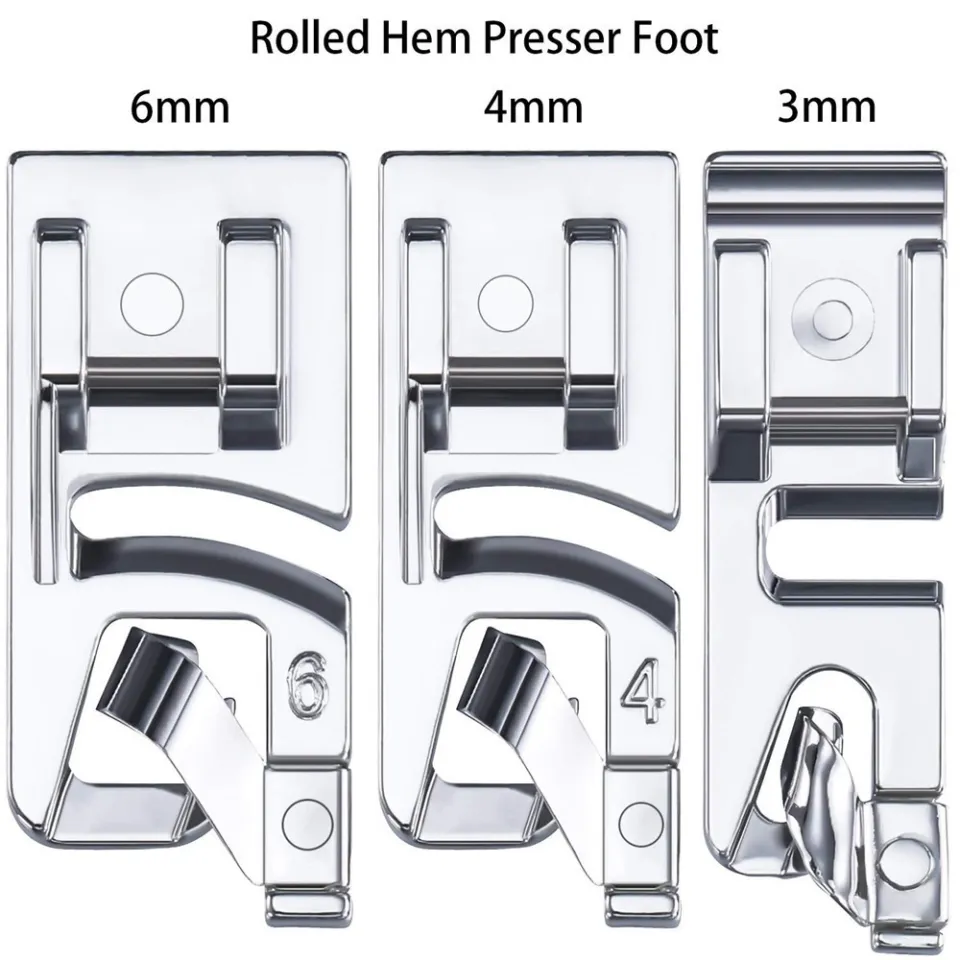 3PC Narrow Rolled Hem Sewing Machine Presser Foot Set Household Sewing 