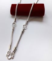 สร้อยคอเงินแท้ ลายสี่เสา หนา 2.5 มิล(ขนาด1​บาท)​ ห้อย 3 องค์ Sterling silver 925