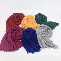 卐✎✼  Women Cotton Linen Scarf Hijabs Solid Color Pashmina Scarves Shawls Wraps Foulard Headband