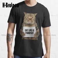 Cat Life Is Perfect - Funny Trending T-Shirt Custom Gift Funny Art Streetwear Cartoon Tee Xs-5Xl Unisex Digital Printing Retro