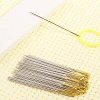 10Pcs Golden Embroidery Fabric Cross Stitch Cloth Needles Size 22# 24# 26# 28#