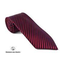 Giorgio Del Sarto Necktie Red 8.5 cm with Fabric Texture เนคไทสีแดงมีเท็กเจอร์