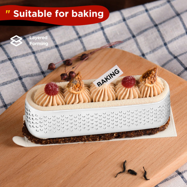 12ชิ้นขนมหวานมูสวงกลมเค้กผลไม้ฝรั่งเศสรูปไข่เค้กคีชวงกลมพิมพ์ทำเค้กเค้กสแตนเลสเค้กมูสวงกลม