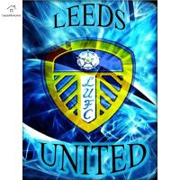 5D เจาะเต็มรอบ DIY ภาพวาดเพชร LEEDS ศิลปะหัตถกรรมตกแต่งบ้าน UNITED