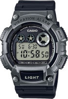 Casio Mens Super Illuminator Quartz Resin Casual Watch, Color:Black (Model: W-735H-1A3VCF)