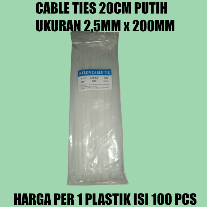 Cable Ties Kabel Tis Pengikat Kabel Ikat Kabel Tali Tis Panjang Mm X Mm Warna Putih