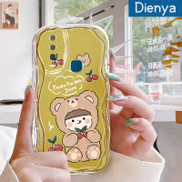 เคส Dienya เคสสำหรับ VIVO Y12i Y17 Y12 Y15 Y3เคส2020เคสเนื้อครีมลายหมีเชอร์รี่เคสนิ่มกันกระแทกเคสโทรศัพท์โปร่งใสเจลป้องกันการตกหล่นเลนส์กล้องถ่ายรูปฝาครอบป้องกัน