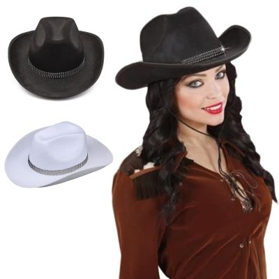 Felt Cowboy Hat Wide Brim Hat Women Men Halloween Cosplay Party Hat Costume Fedora Caps Clothing Accessory