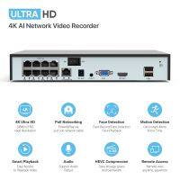 H.View 4K 8Ch Poe Nvr 8Mp กล้องวงจรปิดตรวจจับใบหน้า H.265การเฝ้าระวังผ่านเครือข่ายเครื่องบันทึกวีดีโอเครื่องเสียง Xmeye Onvif