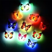 On Sale Free Battery 3D LED Bướm dán tường Ánh sáng ban đêm cho Phòng
