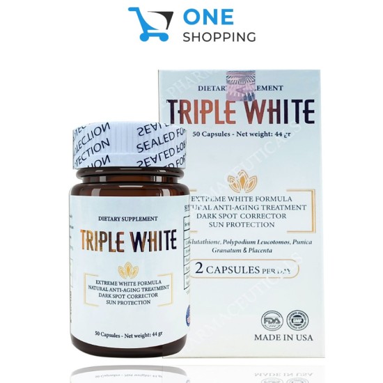 Viên uống trắng da, hỗ trợ chống nắng triple white glutathione 1200mg mỹ - ảnh sản phẩm 1