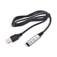 Xuyongming ตัวควบคุม RGB LED USB DC 5V 3Key ไฟแถบไฟ LED ควบคุมระยะไกลสำหรับ4ขา