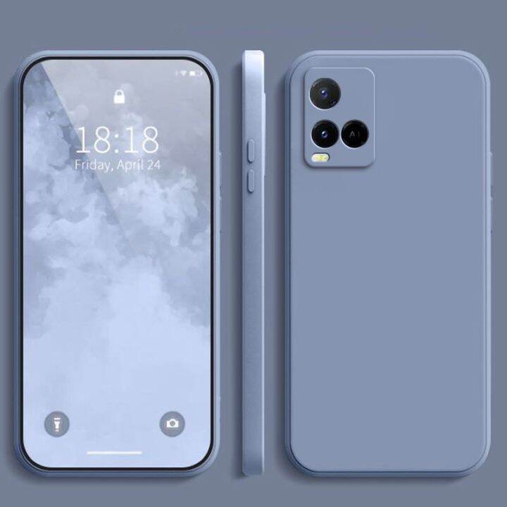 vivo-y21t-y33s-y33t-y21s-y21i-y20-y20s-y20i-y12a-y12s-liquid-ซิลิโคนตรงขอบเคสใส่โทรศัพท์ซิลิโคนสีลูกกวาด-tpu-ฝาหลัง