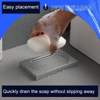 ▣ Soft Silicone Double Sided Soap Dish Bathroom Shower Soap Holder Storage Box Non-Slip Soap Tray Drain Plate Bathroom Supplies