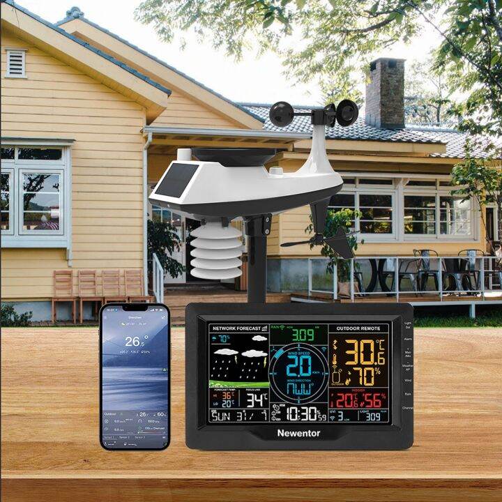 Newentor Weather Station Professional 8in1 Rain Gauge with Outdoor