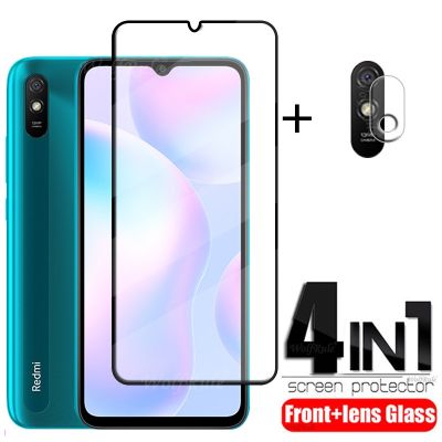 ✗■✇ 4-in-1 For Xiaomi Redmi 9A Glass For Redmi 9 9A Tempered Glass HD Protective Glass Screen Protector For Redmi 9A 9C 9 Lens Glass