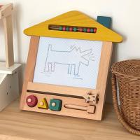 Magnetic Drawing Board Toy Wooden Learning Writing Painting Sketch Pad Graffiti Toy for Boys Girls Kids Toddlers Birthday Gift Drawing  Sketching Tabl