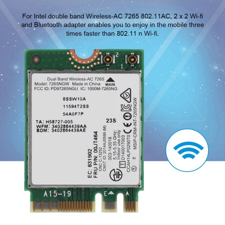 การ์ดเน็ตเวิร์กไร้สายความจุขนาดใหญ่แบบไร้สาย-ac-7265-dual-band-ไร้สาย867m-การ์ดเน็ตเวิร์ก-4-0