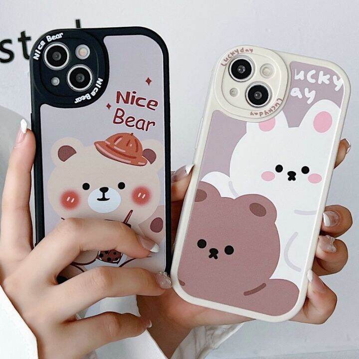 เคส-iphone-14-13-12-11-pro-max-x-xs-xr-max-8-7-6-6s-plus-se-2020-protect-big-camera-rabbit-bear-soft-case