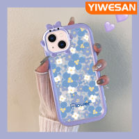 YIWESAN เคสแฟชั่นบลูติดโบว์,สำหรับ iPhone 13 iPhone 13 Pro iPhone 13 Pro iPhone 13 Pro Max เคสนิ่มกันรอยขีดข่วนทนเคสโทรศัพท์โปร่งใส TPU ที่คลุมป้องกันเลนส์กล้องถ่ายรูปซิลิกาเจล