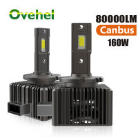 OVEHEL D1S ไฟ LED D2S D2R D3S D4S D8S LED สำหรับไฟหน้ารถLM Canbus Turbo หลอดไฟ LED 6000K 160W Plug &amp; Play