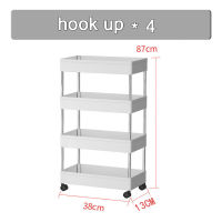 34 Layer Gap Kitchen Storage Rack Slim Slide Tower Movable Assemble Plastic Bathroom Shelf Wheels Space Saving Organizer