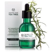 The Body Shop Tea Tree Anti-Imperfection Daily Solution 50 ml.เซรั่มเนื้อใสบางเบา ซึมสู่ผิวได้รวดเร็ว เคลียร์ผิวใสให้ไกลสิว แก้ปัญหาสิว ใช้ได้ทุกวัน