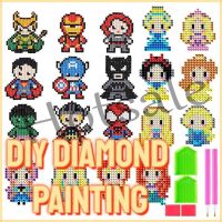 【hot sale】 ﹍► B02 DIY Diamond Painting Diamond Stickers Diamond Decorative Painting Kids Art Gifts for Children Educational Toys 儿童钻石画贴纸
